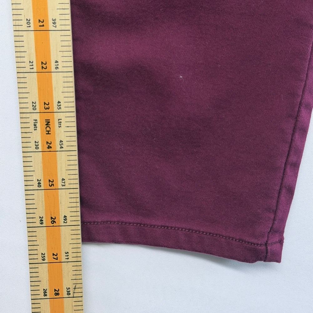 Liz Claiborne Sara Slim Leg Mid-Rise Pants Burgundy Plum 12P Petite - Picture 7 of 8